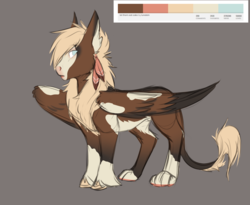 Size: 2394x1959 | Tagged: safe, artist:askbubblelee, oc, oc only, oc:gilded feather, griffon, hybrid, colored sketch, griffon oc, male, simple background, solo, stallion