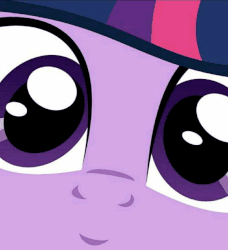 Size: 911x1000 | Tagged: safe, derpibooru exclusive, editor:axal-5, starlight glimmer, sunset shimmer, twilight sparkle, alicorn, pony, unicorn, g4, animated, close up series, close-up, cute, extreme close-up, face, female, gif, head tilt, horn, looking at you, mare, smiling, stare, wide eyes