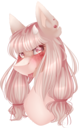 Size: 2212x3577 | Tagged: safe, artist:mauuwde, oc, oc only, oc:haku, pony, bust, female, high res, horns, mare, portrait, simple background, solo, transparent background