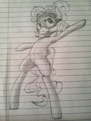 Size: 960x1280 | Tagged: artist needed, safe, pinkie pie, earth pony, pony, g4, armpits, lined paper, mask, sketch, traditional art