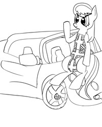 Size: 944x1181 | Tagged: safe, pony, car, sketch