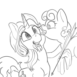 Size: 1000x1000 | Tagged: safe, sweetie belle, pony, g4, face licking, licking, sketch, tongue out