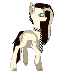 Size: 1481x1881 | Tagged: safe, artist:huirou, oc, oc:ruby, earth pony, pony, animated, female, gif, mare, necktie, simple background, solo, transparent background
