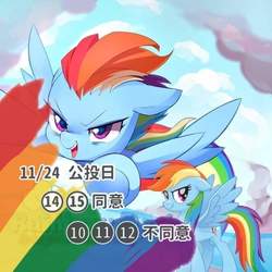 Size: 810x810 | Tagged: safe, rainbow dash, pony, g4, chinese, cute, dashabetes, taiwan