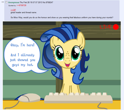Size: 837x745 | Tagged: dead source, safe, artist:flash equestria photography, oc, oc only, oc:milky way, earth pony, pony, milkmare of trottingham, 4chan, ask, computer mouse, female, keyboard, mare, misspelling, solo, tumblr