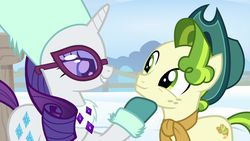 Size: 1280x720 | Tagged: safe, screencap, pistachio, rarity, pony, best gift ever