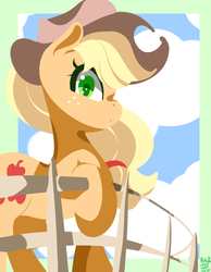Size: 700x900 | Tagged: safe, artist:tohupo, applejack, earth pony, pony, cowboy hat, cutie mark, female, hat, hooves, lineless, mare, solo