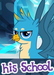 Size: 1080x1521 | Tagged: safe, editor:apex soundwave, gameloft, gallus, griffon, g4, caption, expand dong, exploitable meme, good end, image macro, king gallus, male, meme, solo, text, this will end well, wow! glimmer