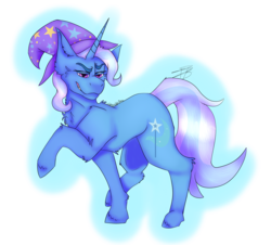 Size: 3708x3358 | Tagged: safe, artist:thewerewolfbrony, trixie, pony, unicorn, g4, hat, high res, raised hoof, simple background, transparent background, unshorn fetlocks