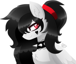 Size: 738x616 | Tagged: safe, artist:sugaryicecreammlp, oc, oc only, oc:dark jill, pegasus, pony, choker, female, mare, simple background, solo, spiked choker, transparent background