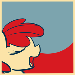Size: 1000x1000 | Tagged: safe, artist:claribell3, apple bloom, earth pony, pony, g4, eyes closed, female, open mouth, solo