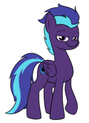 Size: 1821x2521 | Tagged: safe, artist:moonatik, oc, oc only, oc:endless night, pegasus, pony, 2019 community collab, derpibooru community collaboration, looking at you, raised hoof, simple background, smiling, smug, solo, transparent background