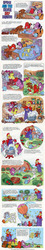 Size: 705x3938 | Tagged: safe, official comic, baby alphabet, baby explorer, brandy, fiery, spike (g1), spiny, starflash, twinkles, dog, dragon, snail, comic:my little pony (g1), g1, brought to life, cauldron, cave, comic, constellation, derp, hot air balloon, misspelling, rescue, zodiac