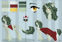 Size: 4500x3000 | Tagged: safe, artist:renka2802, oc, oc only, classical unicorn, pony, unicorn, adoptable, cape, clothes, cloven hooves, curved horn, cutie mark, digital art, female, high res, horn, leonine tail, mare, reference sheet, signature, smiling, solo, unshorn fetlocks, ych result