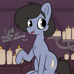 Size: 1280x1280 | Tagged: safe, artist:tjpones, oc, oc only, earth pony, pony, candle, commission, hank hill, king of the hill, male, smiling, solo, stallion