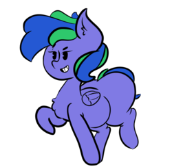 Size: 927x903 | Tagged: safe, artist:somefrigginnerd, oc, oc only, oc:felicity stars, pegasus, pony, 2019 community collab, derpibooru community collaboration, blank flank, chest fluff, chibi, chubby, female, mare, old timey, simple background, solo, transparent background