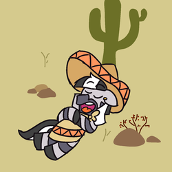 Size: 1200x1200 | Tagged: safe, artist:threetwotwo32232, oc, oc only, pony, cactus, clothes, male, poncho, sleeping, solo, stallion