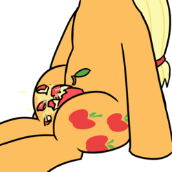 Size: 1280x1280 | Tagged: safe, artist:mkogwheel, part of a set, applejack, g4, 30 minute art challenge, apple, apple juice, applebucking thighs, crushing, food, juice