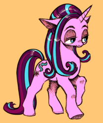 Size: 700x837 | Tagged: safe, artist:starstation, starlight glimmer, pony, unicorn, g4, colored hooves, female, lidded eyes, mare, solo, tired