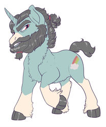 Size: 1024x1228 | Tagged: safe, artist:loryska, oc, oc only, oc:scraps, pony, unicorn, cloven hooves, male, simple background, solo, stallion, white background
