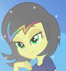 Size: 2700x2900 | Tagged: safe, artist:razethebeast, oc, oc only, oc:pauly sentry, equestria girls, g4, clothes, fabulous, female, high res, lidded eyes, smiling, solo, sparkles