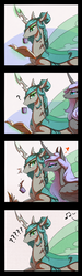 Size: 913x3061 | Tagged: safe, artist:begasus, nightmare moon, queen chrysalis, alicorn, changeling, changeling queen, pony, g4, female, lesbian, licking, mare, ship:chrysmoon, shipping, tongue out