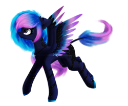 Size: 1697x1405 | Tagged: safe, artist:bastet-catmew, oc, oc only, oc:brianna, pegasus, pony, colored wings, female, mare, multicolored wings, simple background, solo, transparent background