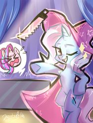 Size: 1200x1600 | Tagged: safe, artist:oofycolorful, starlight glimmer, trixie, pony, unicorn, g4, cape, clothes, female, hat, mare, trixie's cape, trixie's hat