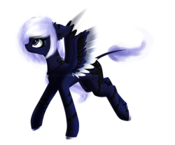 Size: 1697x1405 | Tagged: safe, artist:bastet-catmew, oc, oc only, oc:brianna, pegasus, pony, female, leonine tail, mare, simple background, solo, transparent background, two toned wings