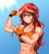 Size: 600x665 | Tagged: safe, artist:tzc, sunset shimmer, human, equestria girls, g4, abs, bicep, clothes, commission, female, fetish, flexing, humanized, measuring tape, muscle fetish, muscles, muscular female, smiling, sports bra, sunset lifter