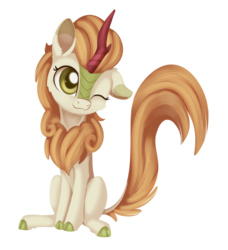 Size: 918x1008 | Tagged: safe, artist:dusthiel, autumn blaze, kirin, g4, sounds of silence, awwtumn blaze, cute, female, simple background, smiling, solo, transparent background