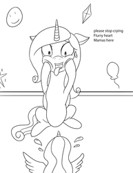 Size: 2550x3300 | Tagged: safe, artist:diaperednight, princess cadance, princess flurry heart, pony, g4, crying, female, high res, mother and daughter, silly face