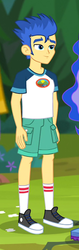 Size: 157x494 | Tagged: safe, screencap, flash sentry, equestria girls, g4, legend of everfree - bloopers, my little pony equestria girls: legend of everfree, camp everfree outfits, clothes, converse, cropped, legs, shoes, shorts, smiling, sneakers, socks, solo focus