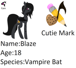 Size: 986x876 | Tagged: safe, artist:space--paws0w0, oc, oc only, oc:dark blaze, bat pony, pony, vampire, bat pony oc, female, mare, markings, reference sheet, simple background, solo, white background