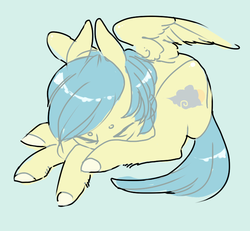 Size: 708x653 | Tagged: safe, artist:amphoera, oc, oc:venti via, pegasus, pony, cute, sleeping