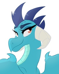 Size: 2000x2500 | Tagged: safe, artist:canisrettmajoris, princess ember, dragon, g4, dragoness, female, high res, simple background, smiling, solo, white background