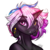 Size: 1000x1000 | Tagged: safe, artist:ohflaming-rainbow, oc, oc only, oc:flaming rainbow, alicorn, pony, bust, female, heterochromia, mare, portrait, simple background, solo, transparent background