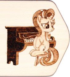 Size: 1466x1618 | Tagged: safe, artist:malte279, starlight glimmer, pony, unicorn, g4, craft, musical instrument, piano, pyrography, traditional art