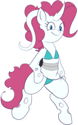 Size: 1046x1692 | Tagged: safe, artist:feralroku, oc, oc only, oc:confetti, changeling, 2019 community collab, derpibooru community collaboration, bikini, clothes, irc, pinkie clone, simple background, smiling, solo, swimsuit, transparent background