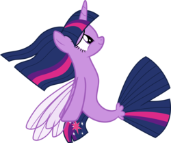 Size: 6000x5010 | Tagged: safe, artist:pilot231, twilight sparkle, alicorn, seapony (g4), g4, absurd resolution, female, fin wings, looking up, seaponified, seapony twilight, simple background, sitting, solo, species swap, transparent background, twilight sparkle (alicorn), vector