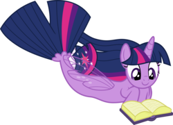 Size: 6000x4308 | Tagged: safe, artist:pilot231, twilight sparkle, alicorn, seapony (g4), g4, absurd resolution, book, cute, female, fin wings, prone, reading, seaponified, seapony twilight, simple background, solo, species swap, transparent background, twiabetes, twilight sparkle (alicorn), vector