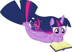 Size: 6000x4308 | Tagged: safe, artist:pilot231, twilight sparkle, alicorn, seapony (g4), g4, absurd resolution, book, clothes, cute, dorsal fin, female, fin, fin wings, fish tail, flowing mane, flowing tail, horn, prone, reading, scales, seaponified, seapony twilight, see-through, simple background, smiling, solo, species swap, swimming, tail, transparent background, twiabetes, twilight sparkle (alicorn), vector, wings