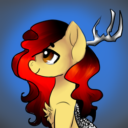 Size: 1024x1024 | Tagged: safe, artist:brainiac, oc, oc only, pony, bust, chest fluff, christmas gift, profile, smiling, solo