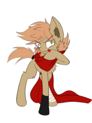 Size: 3024x4032 | Tagged: safe, artist:steelsoul, oc, oc only, oc:himmel, pony, angry, bandage, blood, clothes, gloves, scarf, solo, tail wrap