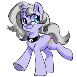 Size: 1100x1100 | Tagged: safe, artist:oofycolorful, oc, oc only, pony, unicorn, 2019 community collab, derpibooru community collaboration, collar, female, glasses, looking at you, mare, simple background, solo, transparent background