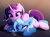 Size: 3333x2493 | Tagged: safe, artist:magnaluna, starlight glimmer, trixie, pony, unicorn, g4, adorasexy, blushing, cheek fluff, cute, daaaaaaaaaaaw, diatrixes, dripping, drool, drool string, duo, duo female, ear bite, ear fluff, eyelashes, eyes rolling back, female, floating heart, floppy ears, fluffy, glimmerbetes, heart, heavy breathing, high res, hnnng, horn, leg fluff, lesbian, lewd, lidded eyes, lying down, lying on top of someone, mare, nom, on the floor, one eye closed, onomatopoeia, open mouth, prone, saliva puddle, salivating, sexy, ship:startrix, shipping, wavy mouth, wink