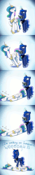 Size: 1200x6000 | Tagged: safe, artist:anticular, edit, princess celestia, princess luna, alicorn, pony, ask sunshine and moonbeams, g4, :t, abuse, animated, book, celestia is not amused, celestiabuse, circling stars, comic, crown, cute, cutelestia, dancing, dazed, dizzy, eyes closed, falling, female, floppy ears, folded wings, frown, funny, funny as hell, gif, glare, glowing, glowing horn, gradient background, horn, jewelry, katrina and the waves, levitation, lidded eyes, long neck, looking at someone, looking at you, lunabetes, magic, magic aura, mare, open mouth, prancing, princess luna is amused, princess shoes, prone, pun, raised hoof, raised leg, reading, reference, regalia, serious, silly, silly pony, singing, sisters, smiling, smirk, song reference, sweet dreams fuel, swirly eyes, telekinesis, this will end in tears and/or a journey to the moon, tripping, trolluna, trotting, trotting in place, unamused, varying degrees of amusement, walking on sunshine, wall of tags, wat, wavy mouth, wide eyes, wings