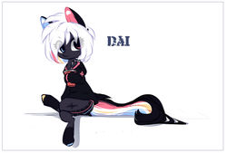Size: 1280x867 | Tagged: safe, artist:php146, oc, oc only, oc:dai, earth pony, pony, clothes, female, hoodie, mare, simple background, solo, white background