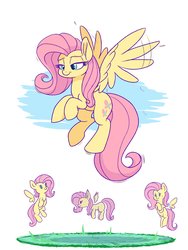 Size: 2100x2800 | Tagged: safe, artist:heir-of-rick, fluttershy, bat pony, pegasus, pony, g4, bat ponified, female, floating wings, flutterbat, freckles, giant pony, high res, macro, mare, multeity, race swap, self ponidox