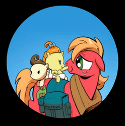 Size: 611x617 | Tagged: safe, artist:andypriceart, editor:symphonic sync, idw, official comic, big macintosh, pound cake, pumpkin cake, g4, zen and the art of gazebo repair, spoiler:comic, spoiler:comic09, boop, comic, cute, floppy ears, macabetes